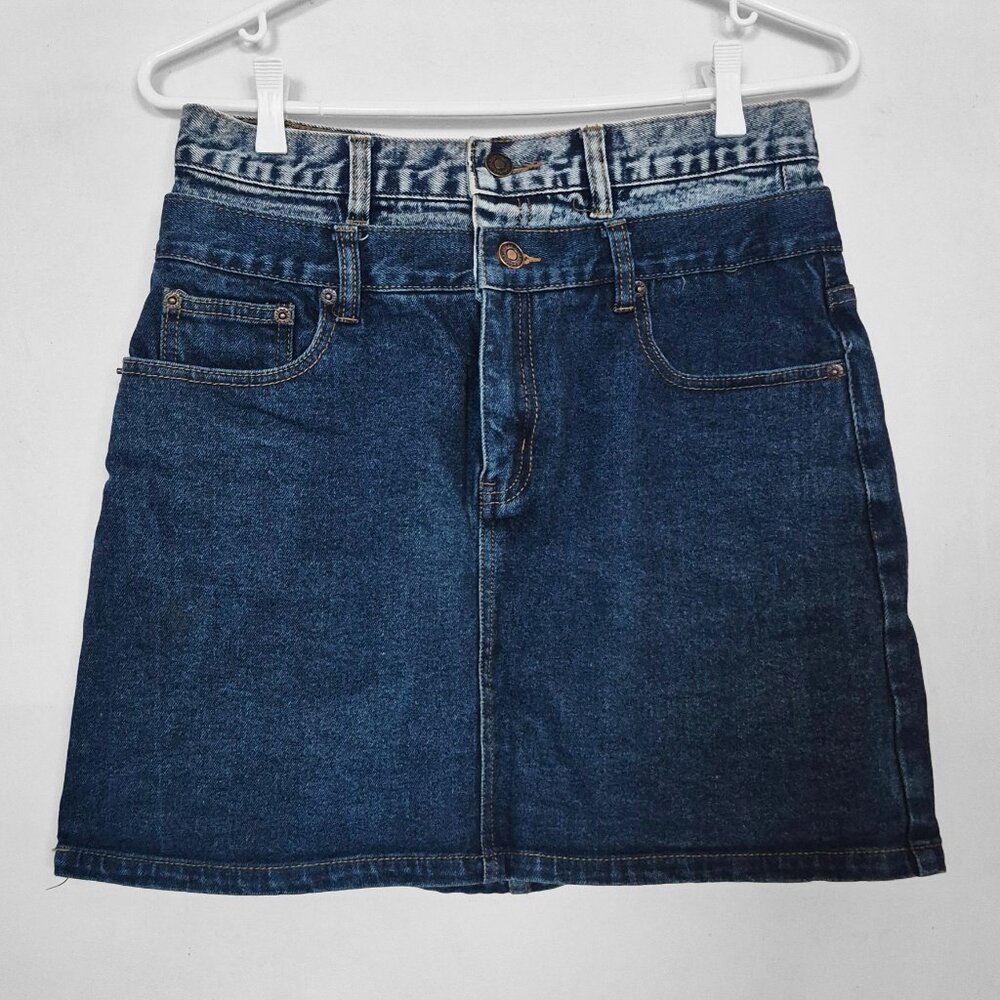 signature 8 mini denim skirt, L